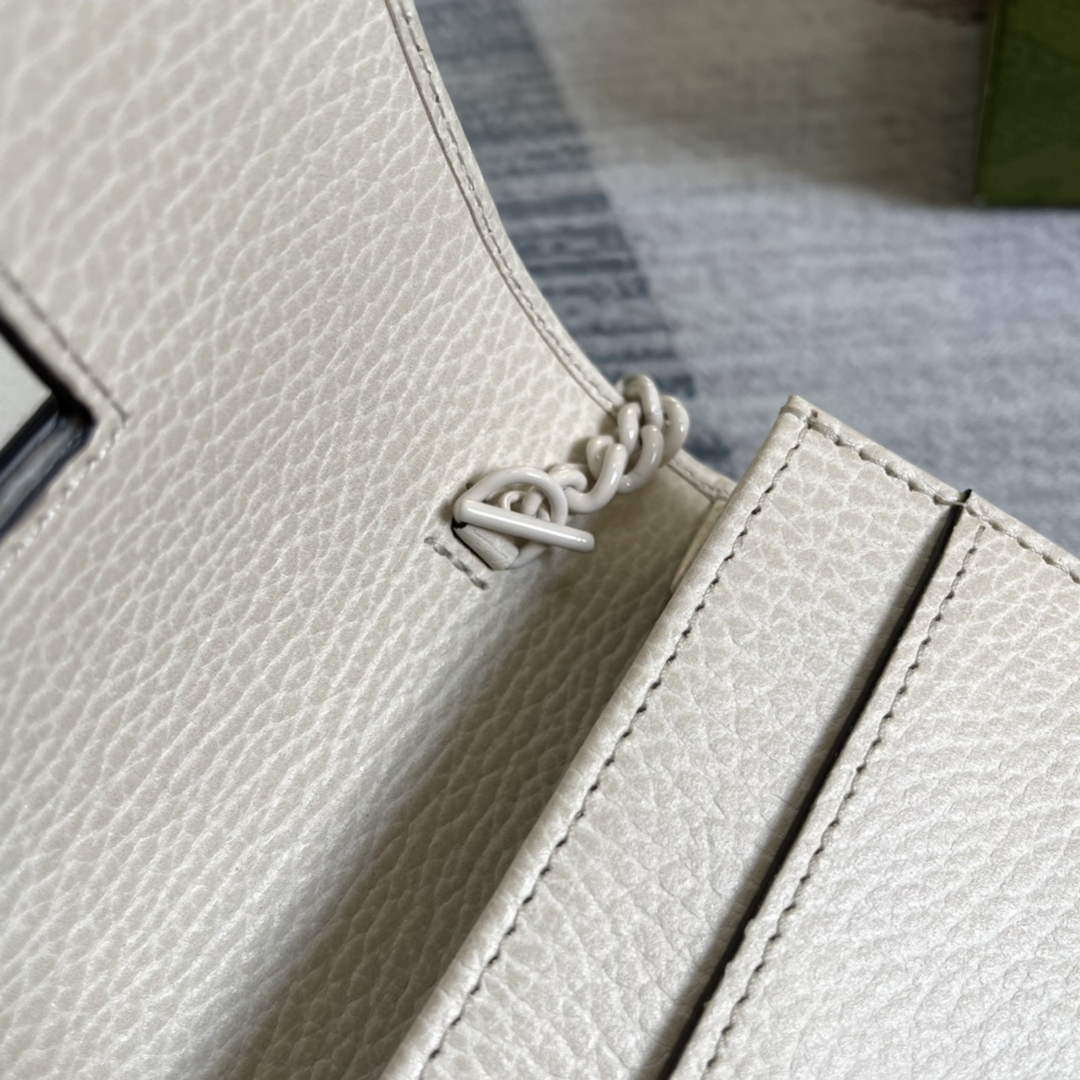 Gucci ‎497985 GG Marmont mini chain bag Beige leather