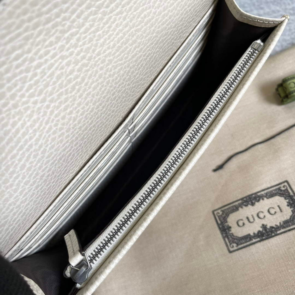 Gucci ‎497985 GG Marmont mini chain bag Beige leather