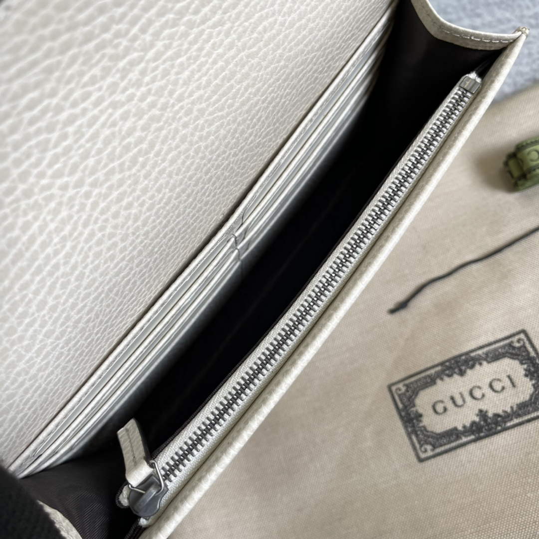 Gucci ‎497985 GG Marmont mini chain bag Beige leather