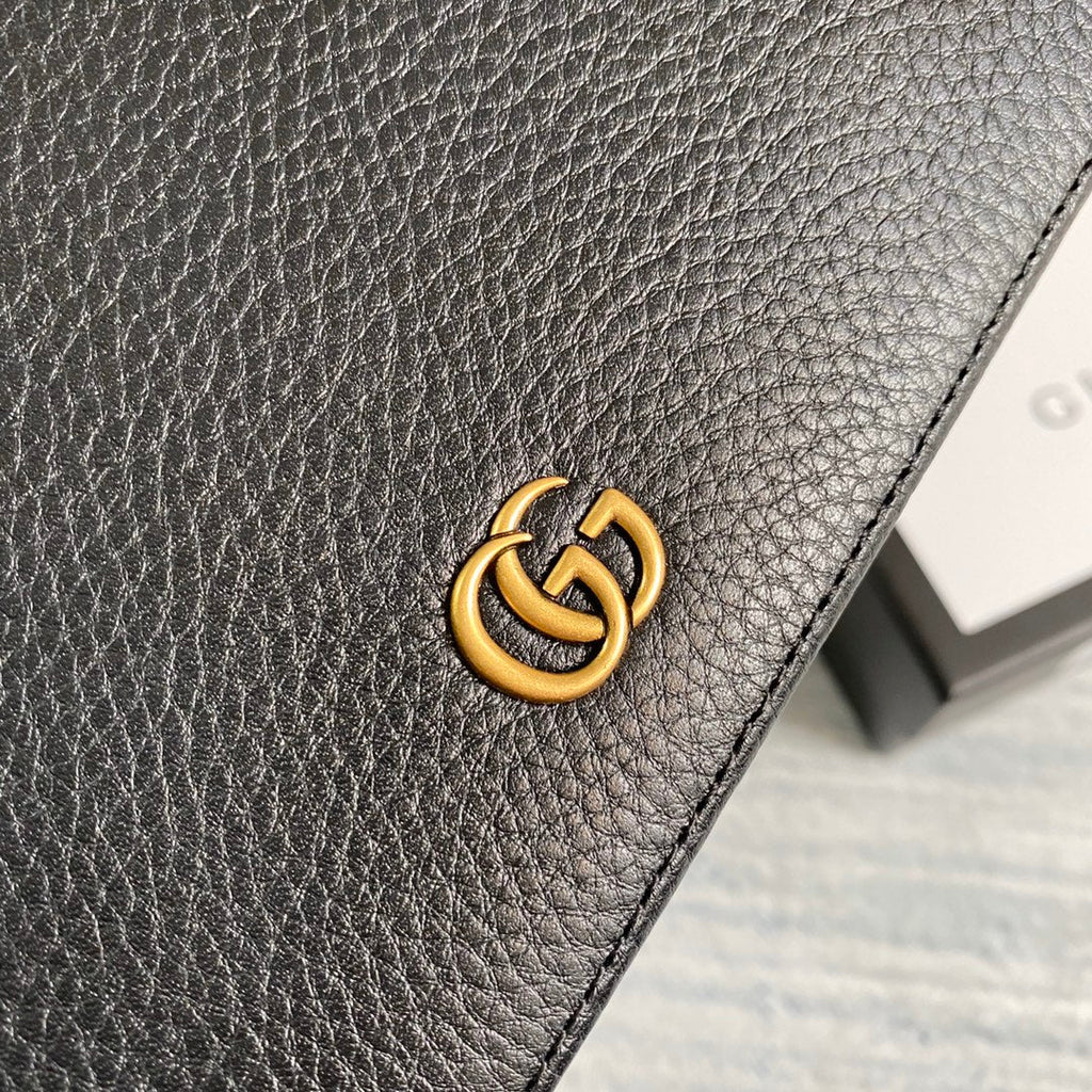 Gucci ‎497985 GG Marmont mini chain bag Black leather Gold