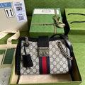 Gucci 498156 Padlock small GG shoulder bag Blue leather