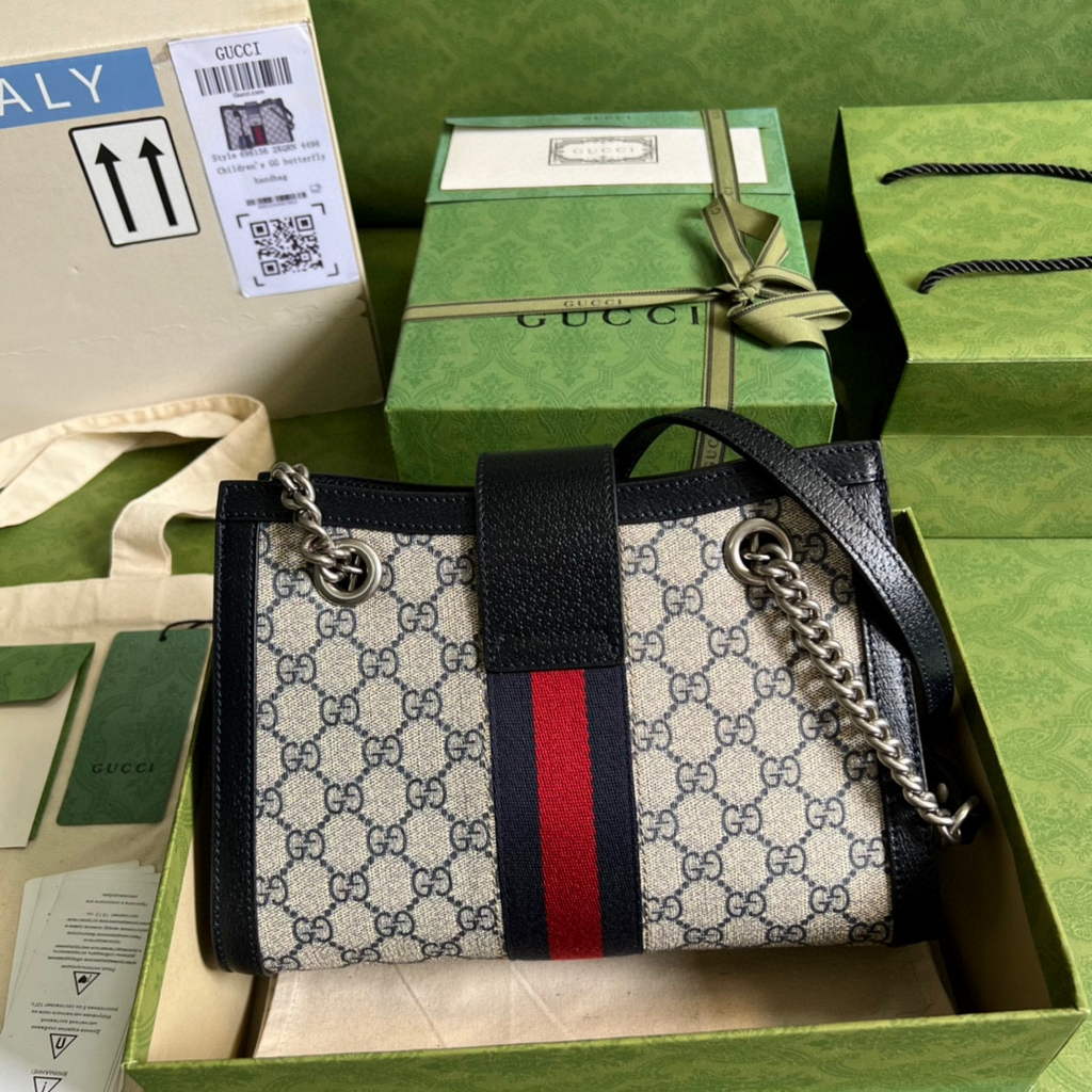 Gucci 498156 Padlock small GG shoulder bag Blue leather
