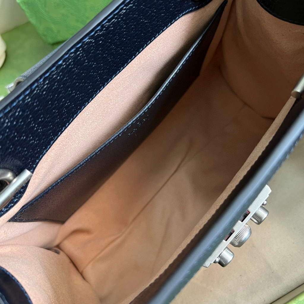 Gucci 498156 Padlock small GG shoulder bag Blue leather