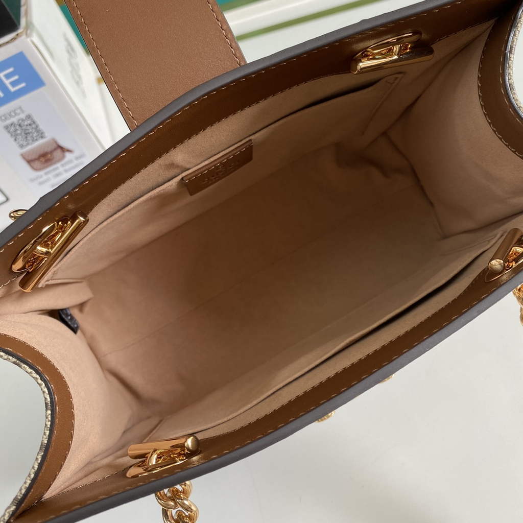 Gucci 498156 Padlock small GG shoulder bag Brown leather
