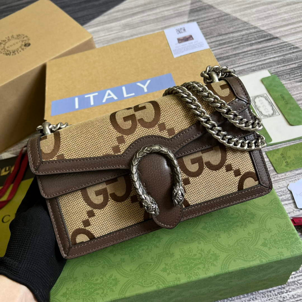 Gucci 499623 Dionysus GG small shoulder bag brown GG Supreme