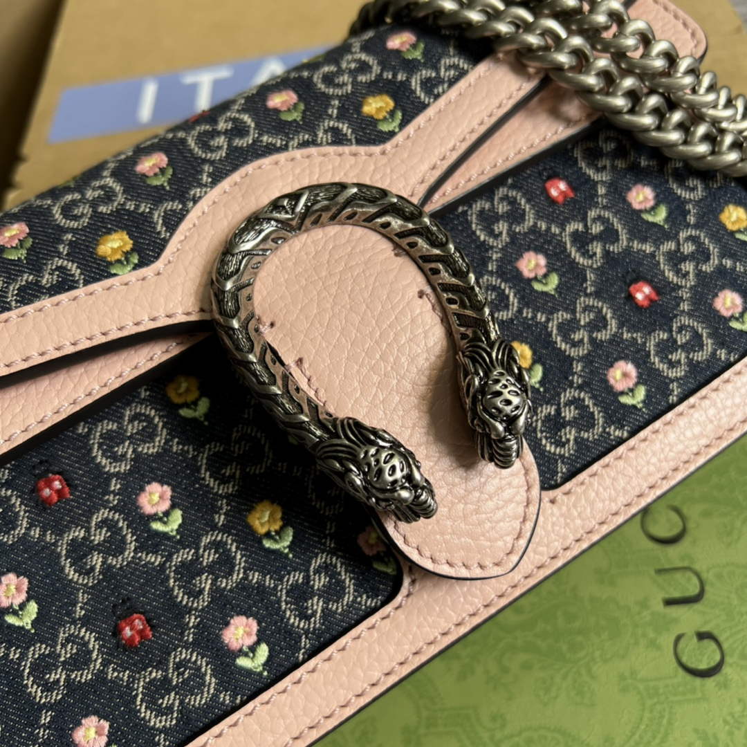 Gucci 499623 Dionysus GG small shoulder bag pink leather
