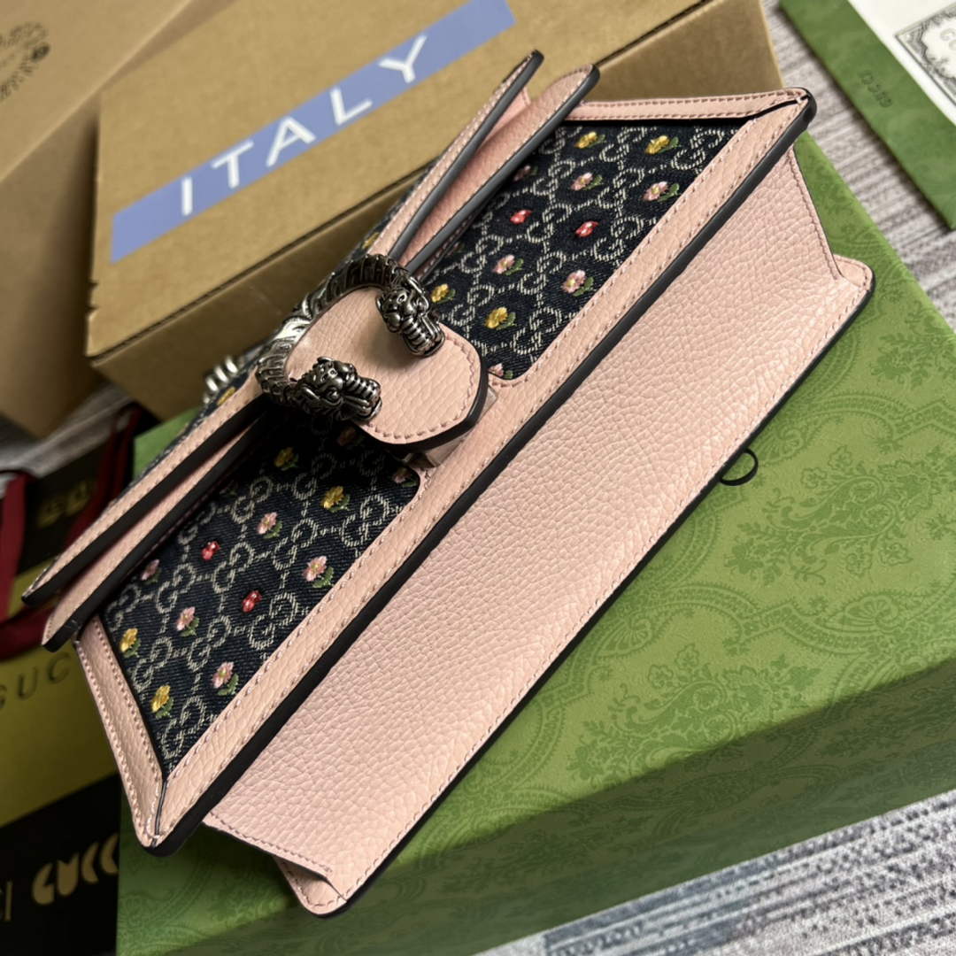 Gucci 499623 Dionysus GG small shoulder bag pink leather