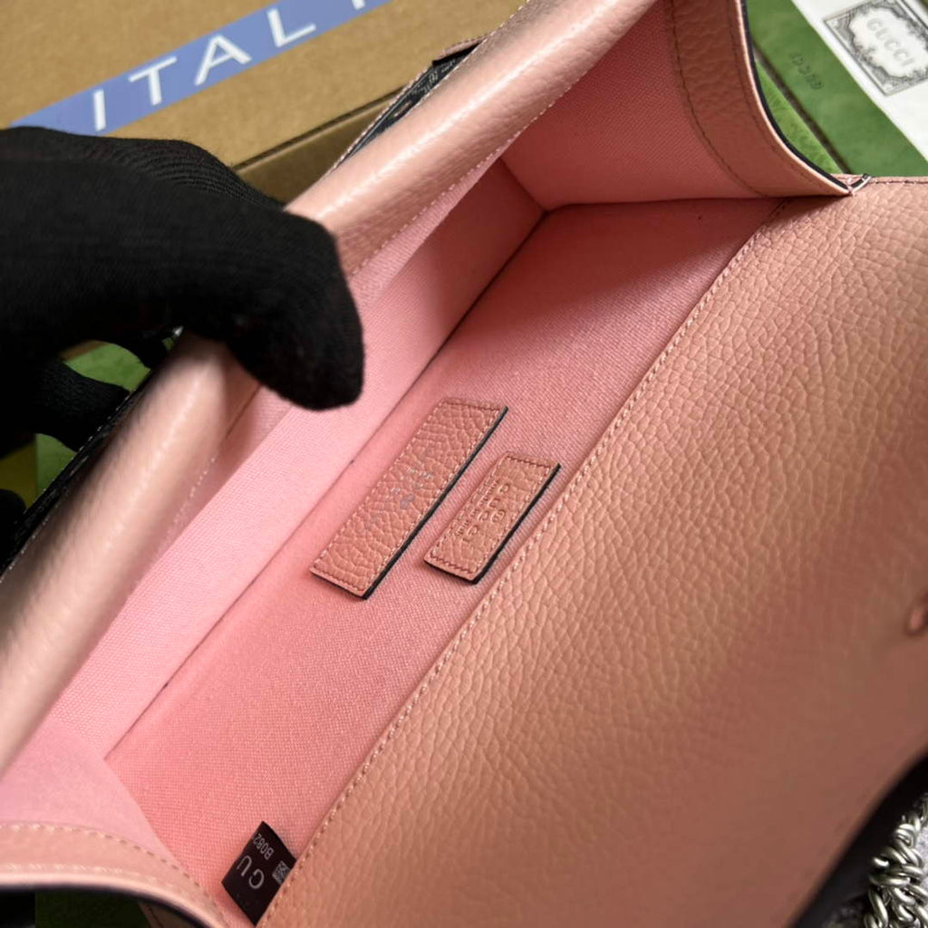 Gucci 499623 Dionysus GG small shoulder bag pink leather