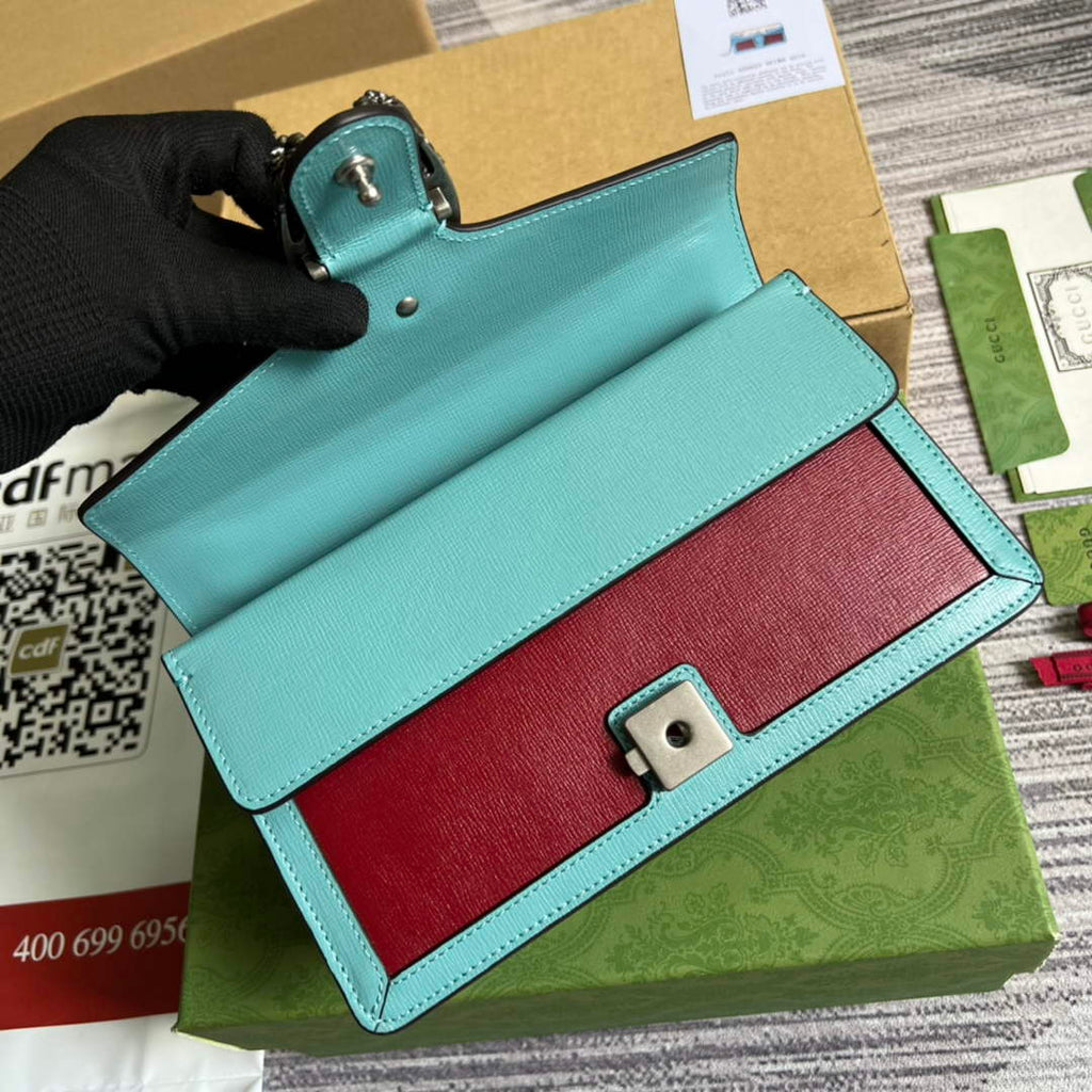 Gucci 499623 Dionysus GG small shoulder bag blue leather