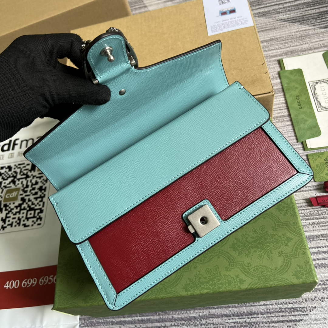 Gucci 499623 Dionysus GG small shoulder bag blue leather