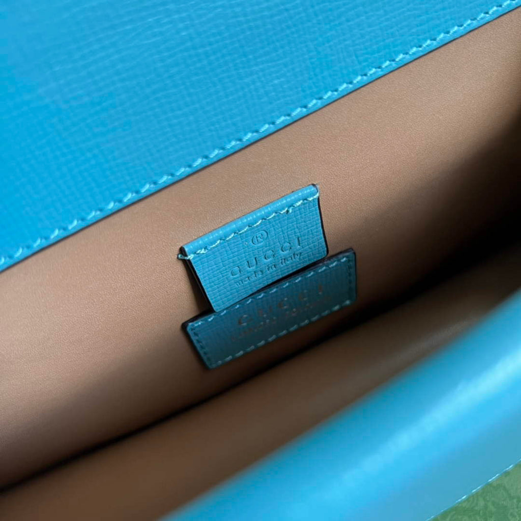 Gucci 499623 Dionysus GG small shoulder bag blue leather