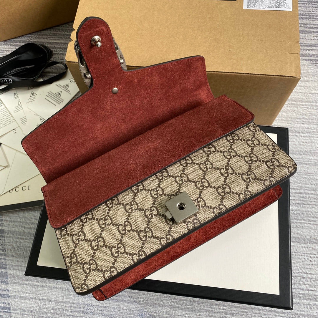 Gucci 499623 Dionysus GG small shoulder bag flower red Supreme
