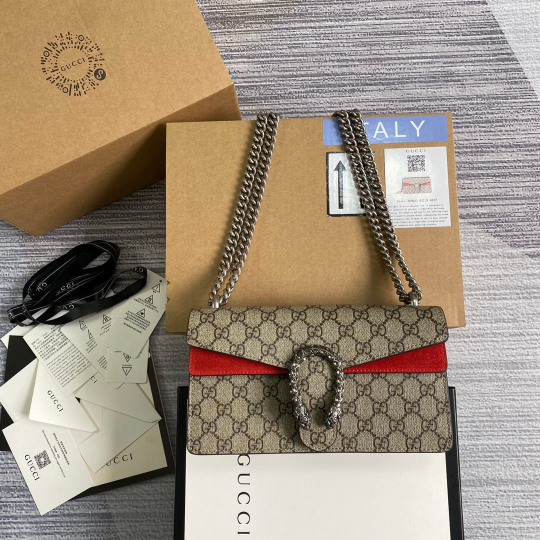 Gucci 499623 Dionysus GG small shoulder bag red Supreme