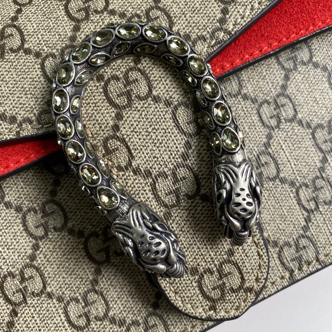 Gucci 499623 Dionysus GG small shoulder bag red Supreme