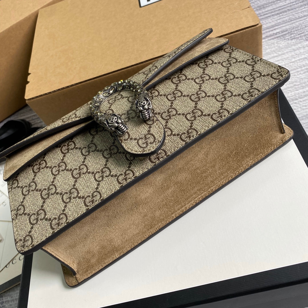 Gucci 499623 Dionysus GG small shoulder bag Beige Supreme