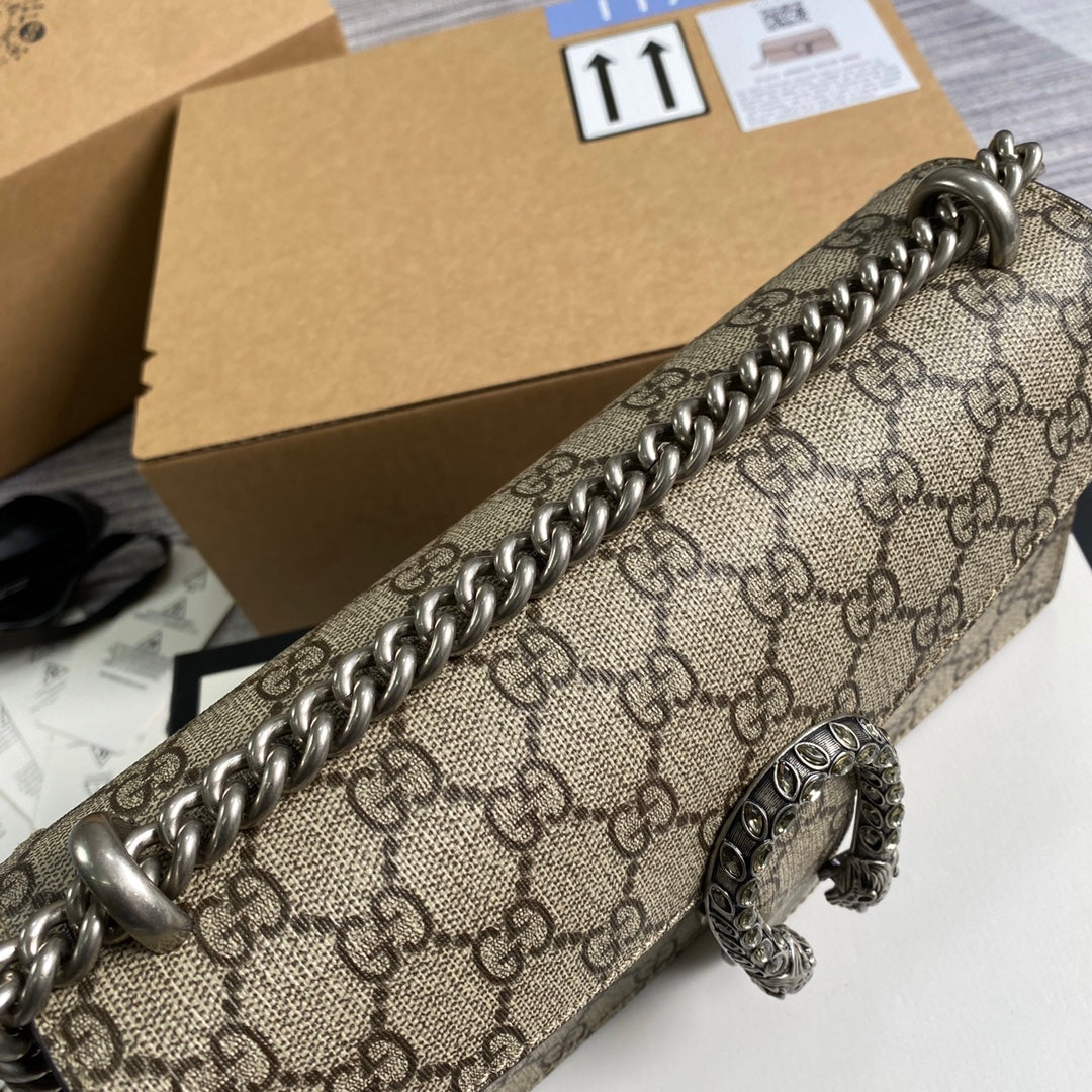 Gucci 499623 Dionysus GG small shoulder bag Beige Supreme