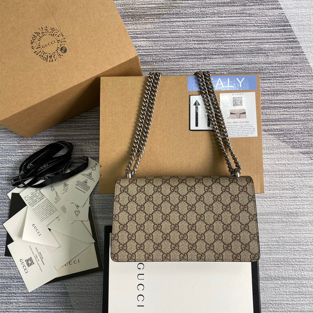 Gucci 499623 Dionysus GG small shoulder bag Black Supreme