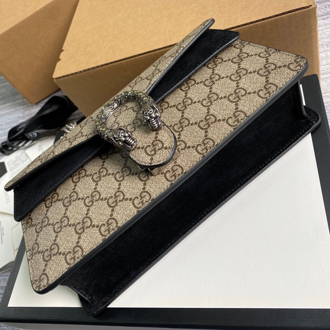 Gucci 499623 Dionysus GG small shoulder bag Black Supreme