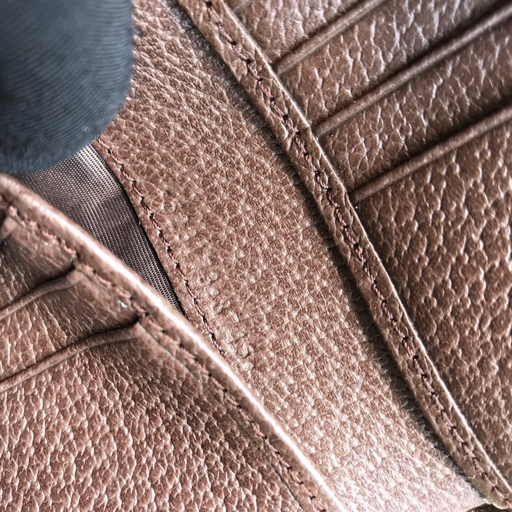 ‎Gucci 523173 Ophidia GG french flap wallet brown leather