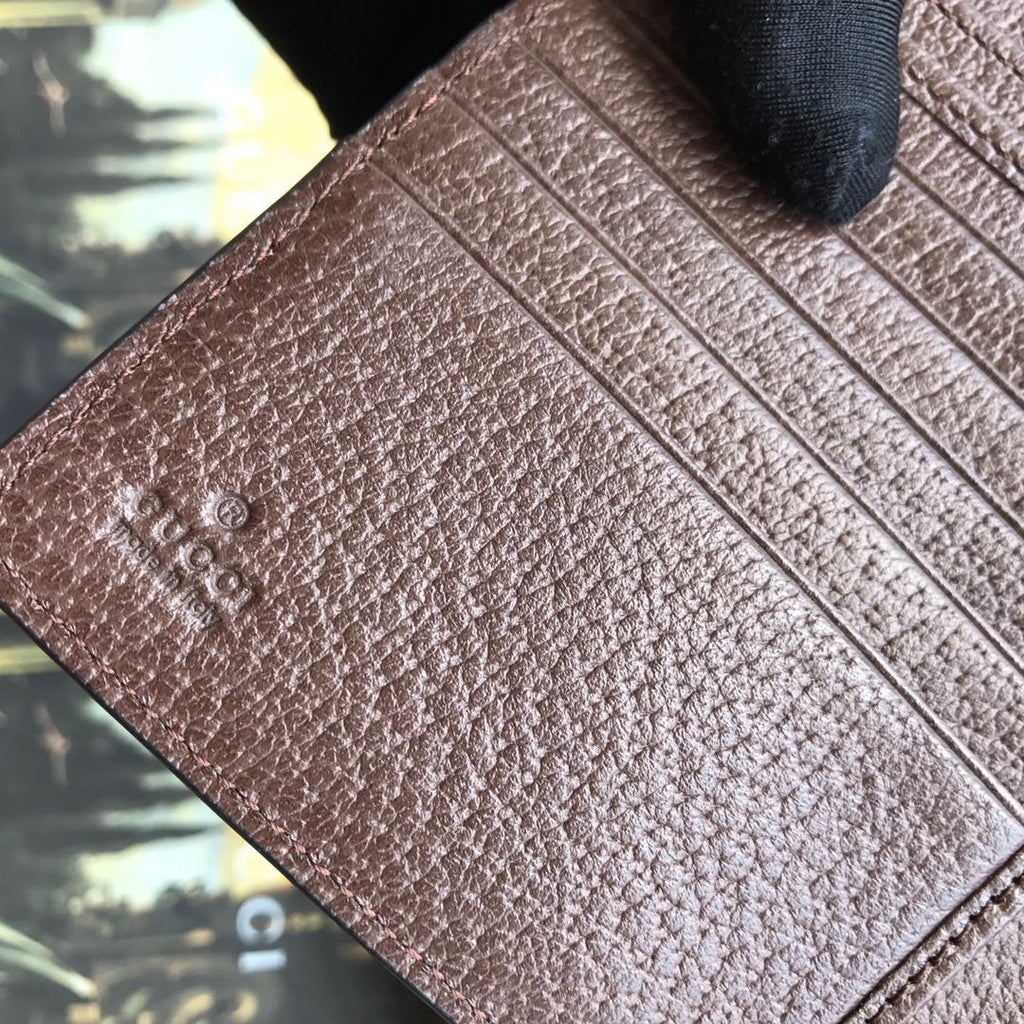 ‎Gucci 523173 Ophidia GG french flap wallet brown leather