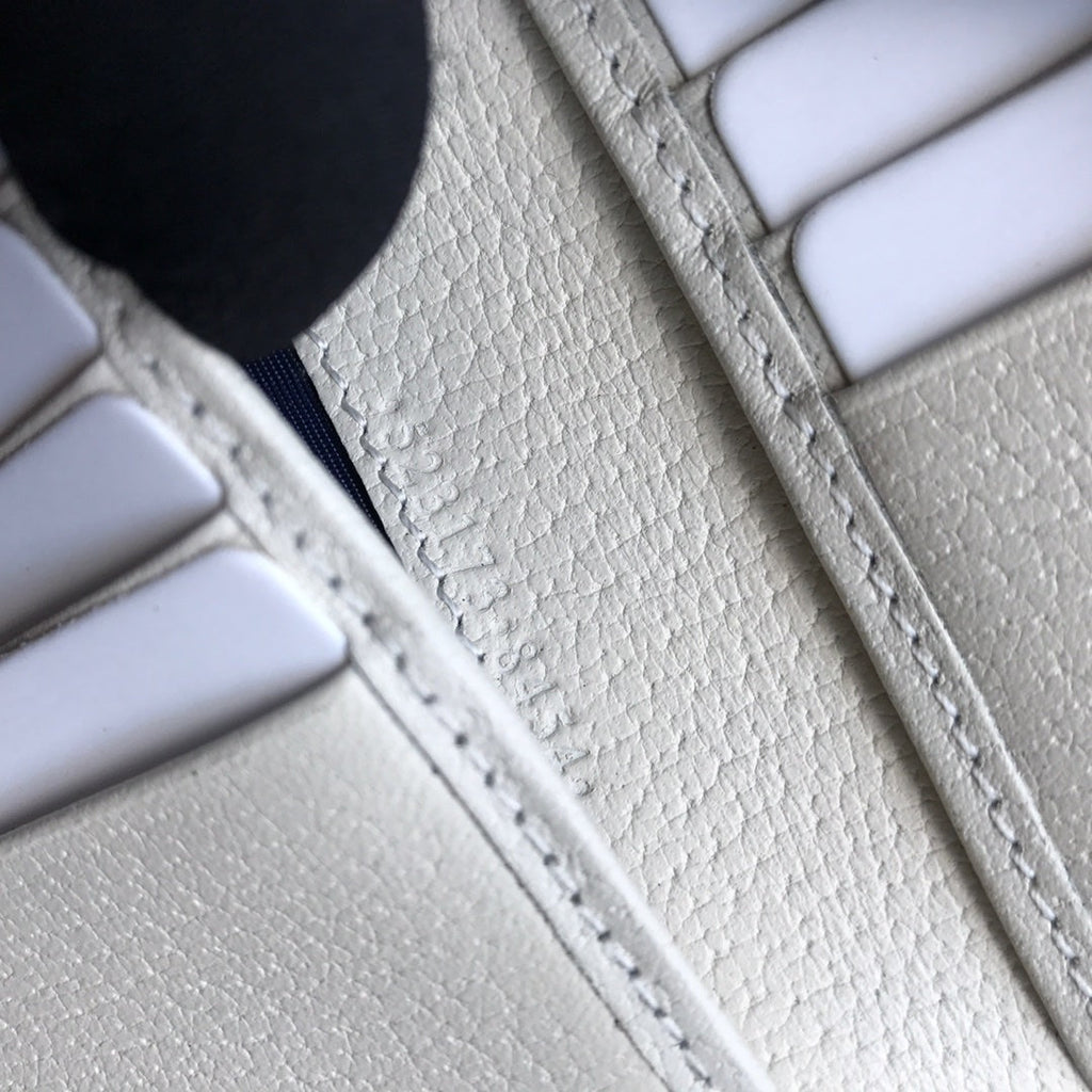 ‎Gucci 523173 Ophidia GG french flap wallet white leather
