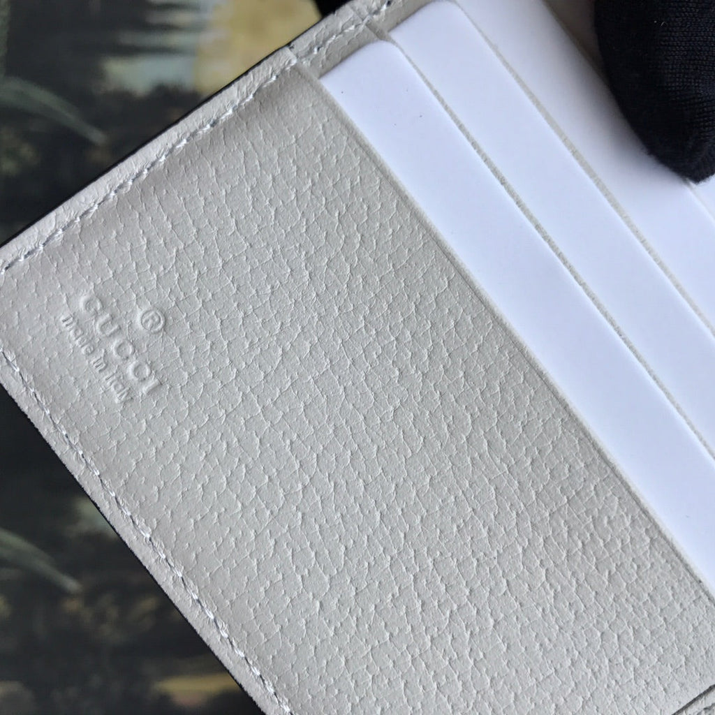 ‎Gucci 523173 Ophidia GG french flap wallet white leather