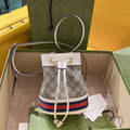 Gucci ‎‎‎550620 Ophidia mini GG bucket bag white blue