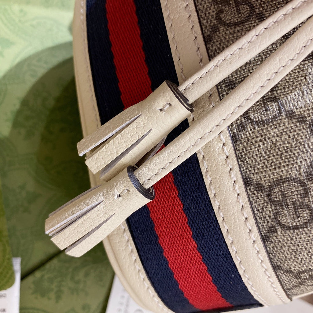 Gucci ‎‎‎550620 Ophidia mini GG bucket bag white blue