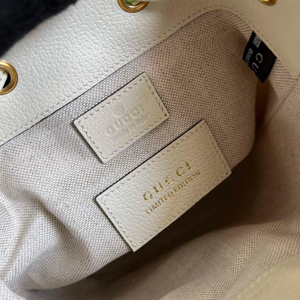 Gucci ‎‎‎550620 Ophidia mini GG bucket bag white leather