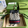 Gucci ‎‎‎550620 Ophidia mini GG bucket bag Blue leather
