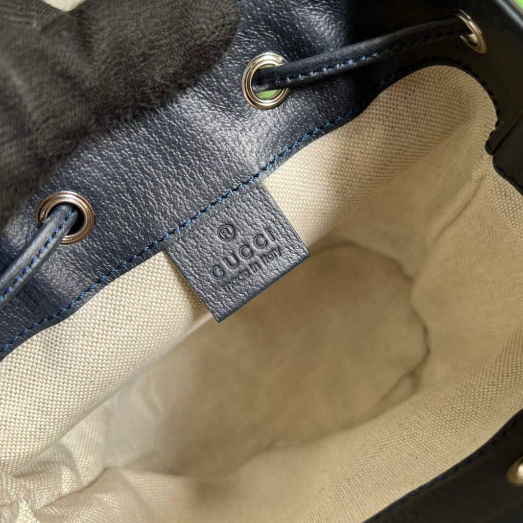 Gucci ‎‎‎550620 Ophidia mini GG bucket bag Blue leather