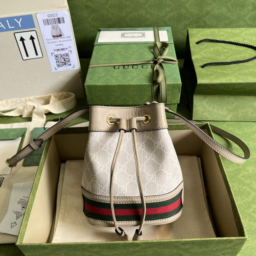 Gucci ‎‎‎550620 Ophidia mini GG bucket bag beige leather