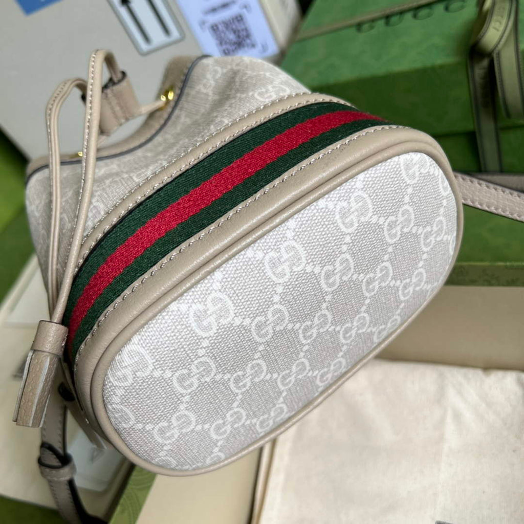 Gucci ‎‎‎550620 Ophidia mini GG bucket bag beige leather