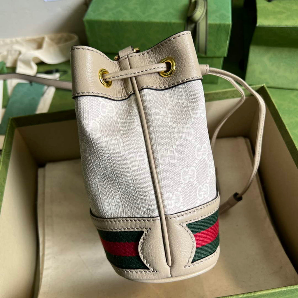 Gucci ‎‎‎550620 Ophidia mini GG bucket bag beige leather