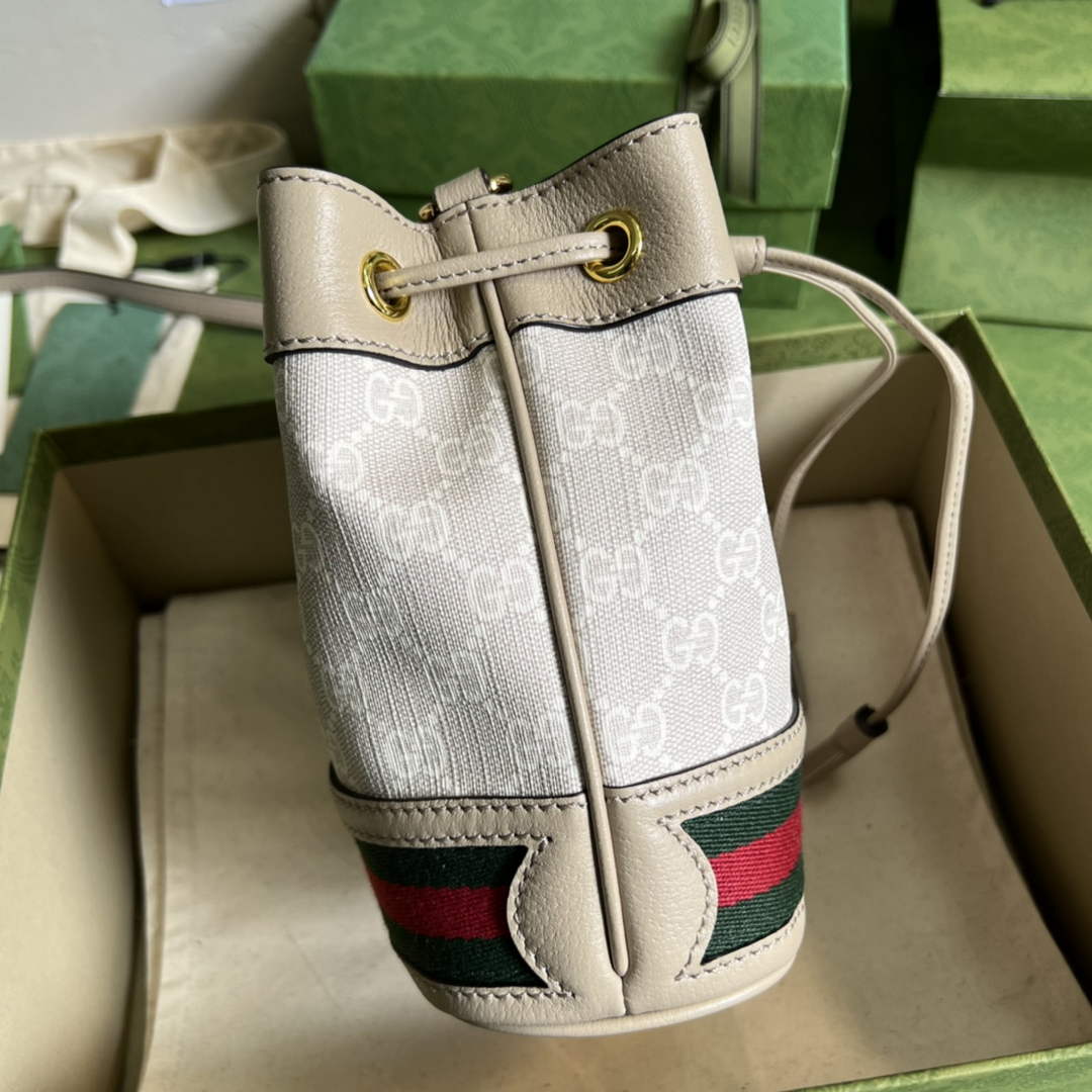 Gucci ‎‎‎550620 Ophidia mini GG bucket bag beige leather
