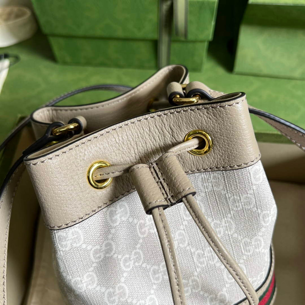 Gucci ‎‎‎550620 Ophidia mini GG bucket bag beige leather