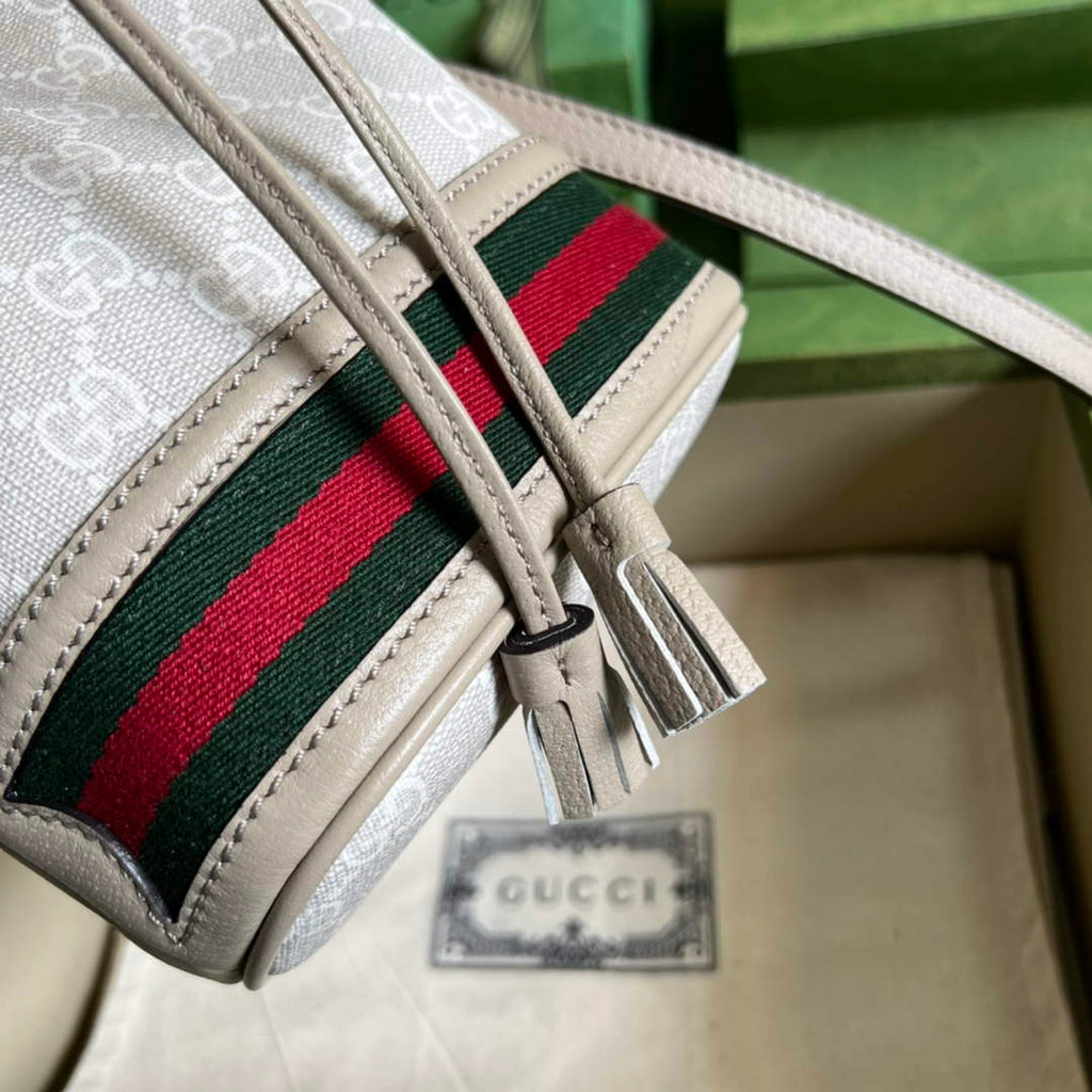 Gucci ‎‎‎550620 Ophidia mini GG bucket bag beige leather