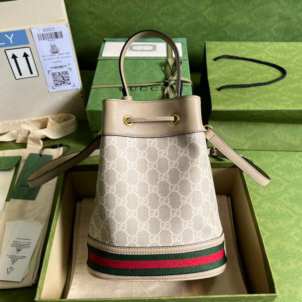 Gucci ‎‎‎550621 Ophidia small GG bucket bag beige