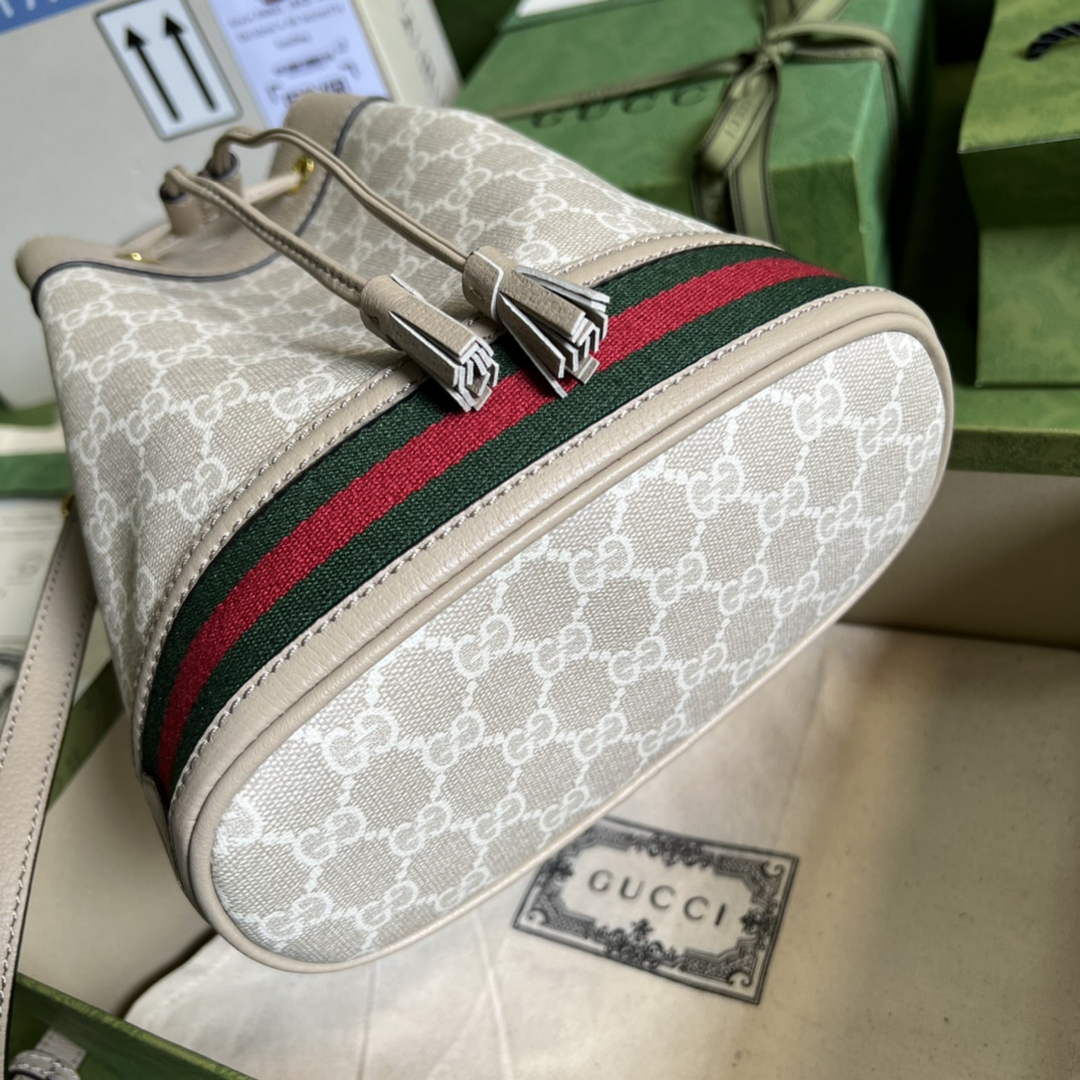 Gucci ‎‎‎550621 Ophidia small GG bucket bag beige