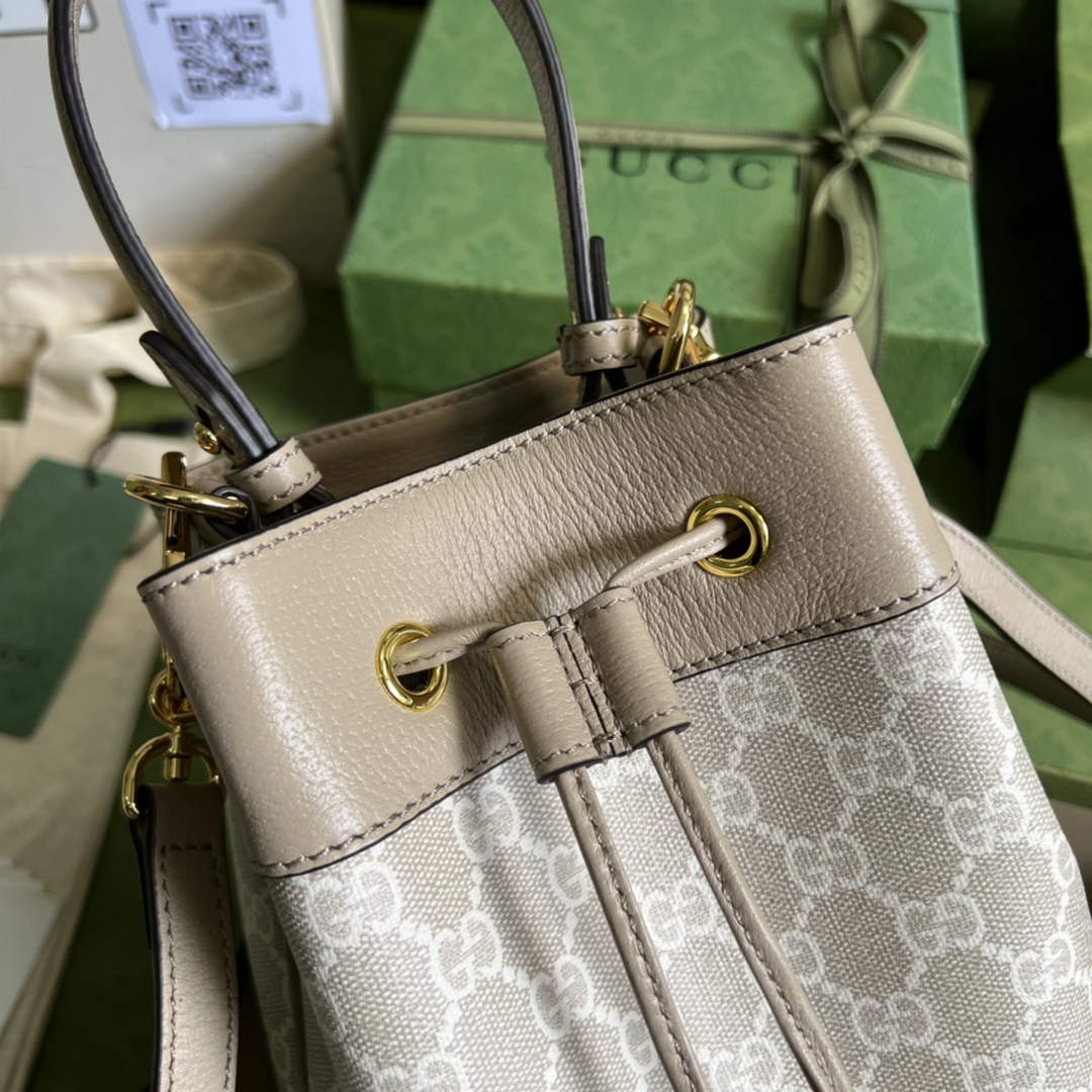 Gucci ‎‎‎550621 Ophidia small GG bucket bag beige