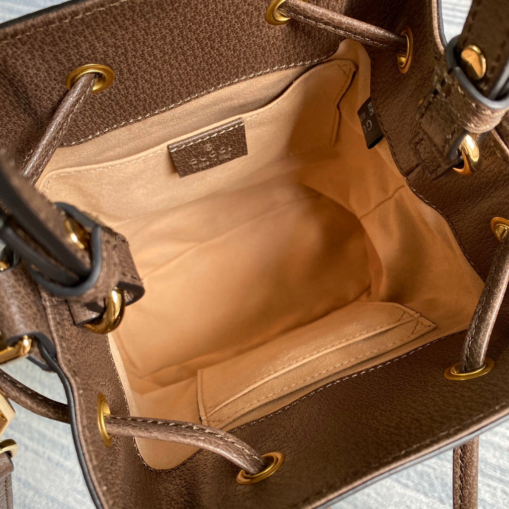 Gucci ‎‎‎550621 Ophidia small GG bucket bag brown