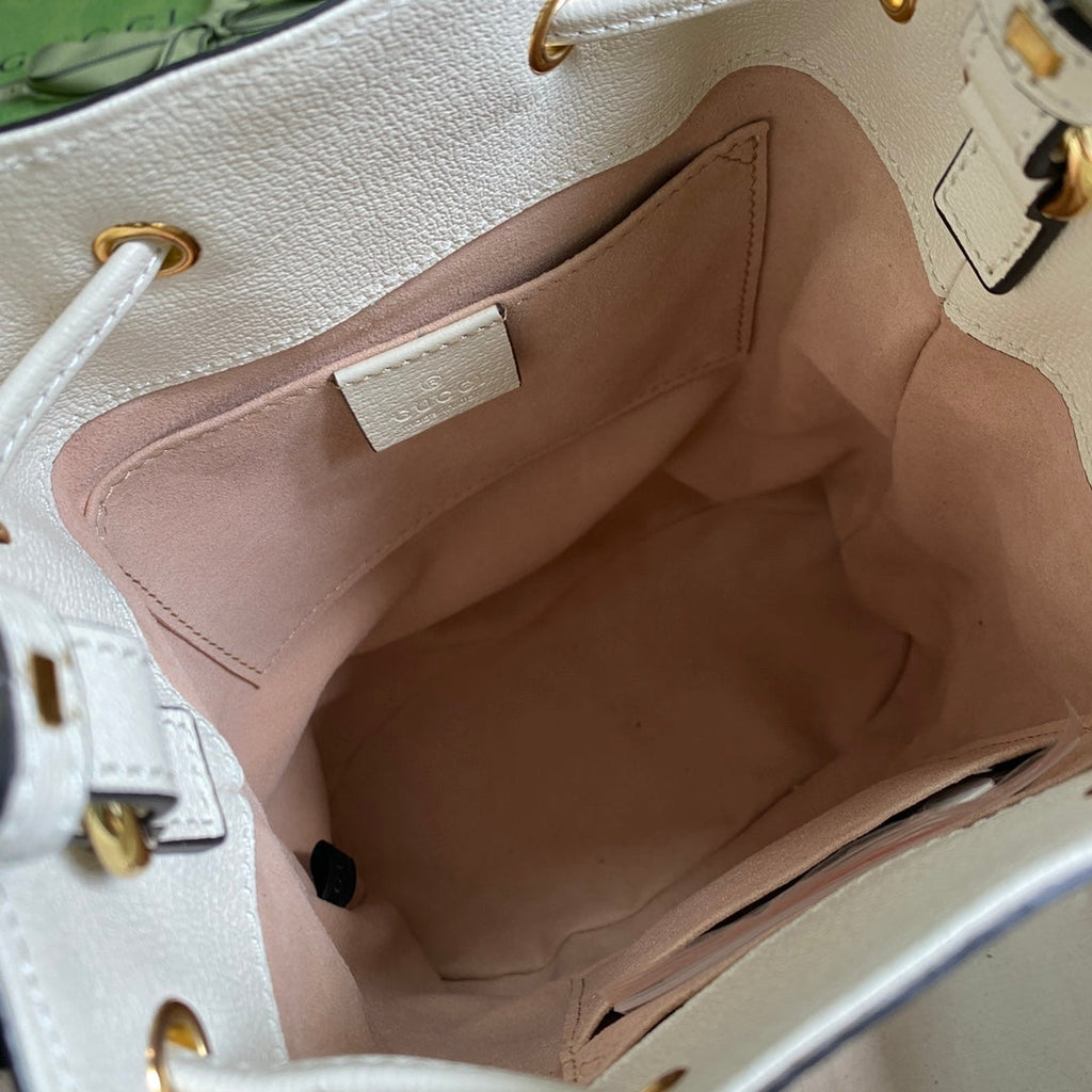 Gucci ‎‎‎550621 Ophidia small GG bucket bag white