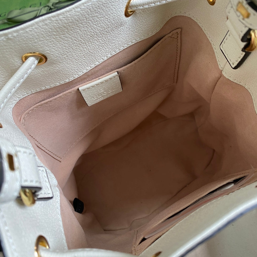 Gucci ‎‎‎550621 Ophidia small GG bucket bag white