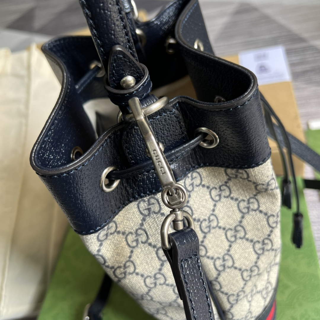 Gucci ‎‎‎550621 Ophidia small GG bucket bag blue