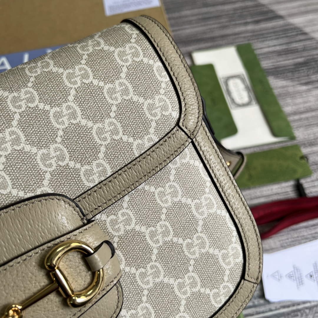 Gucci 602204 Horsebit 1955 shoulder bag beige with beige leather