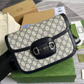 Gucci 602204 Horsebit 1955 shoulder bag beige with black leather