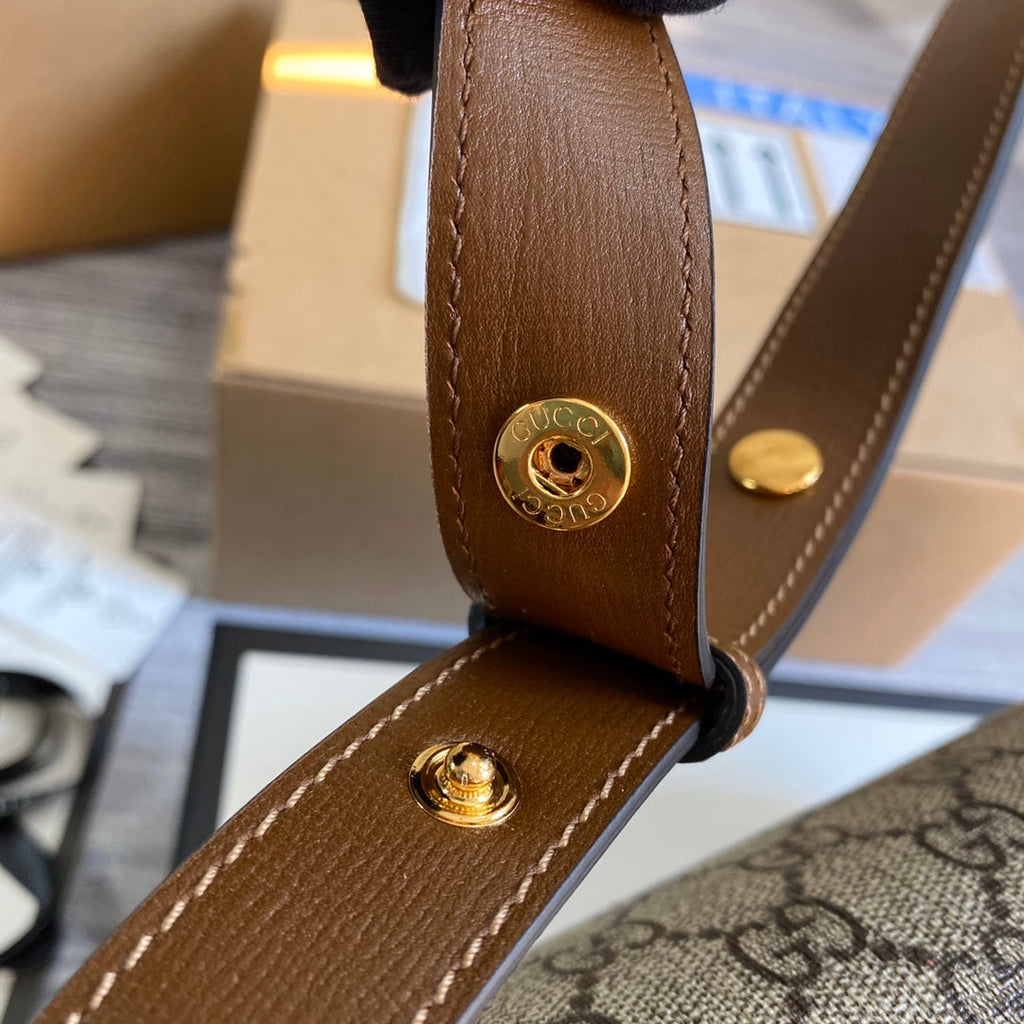 Gucci 602204 Horsebit 1955 shoulder bag Beige with brown leather