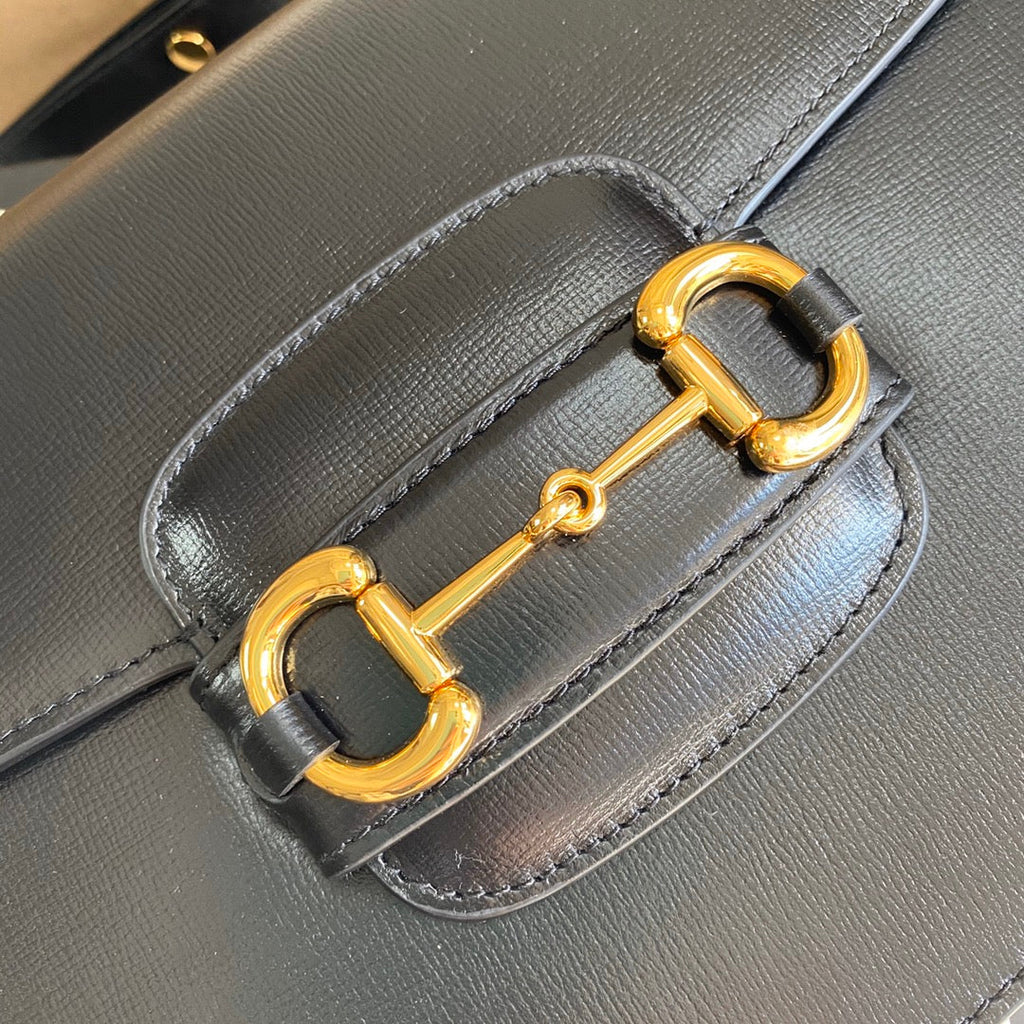 Gucci 602204 Horsebit 1955 shoulder bag Black leather