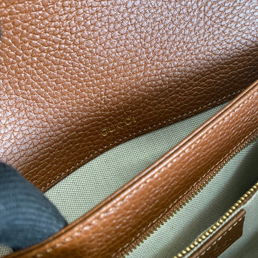 Gucci 602204 Horsebit 1955 shoulder bag blue with brown leather