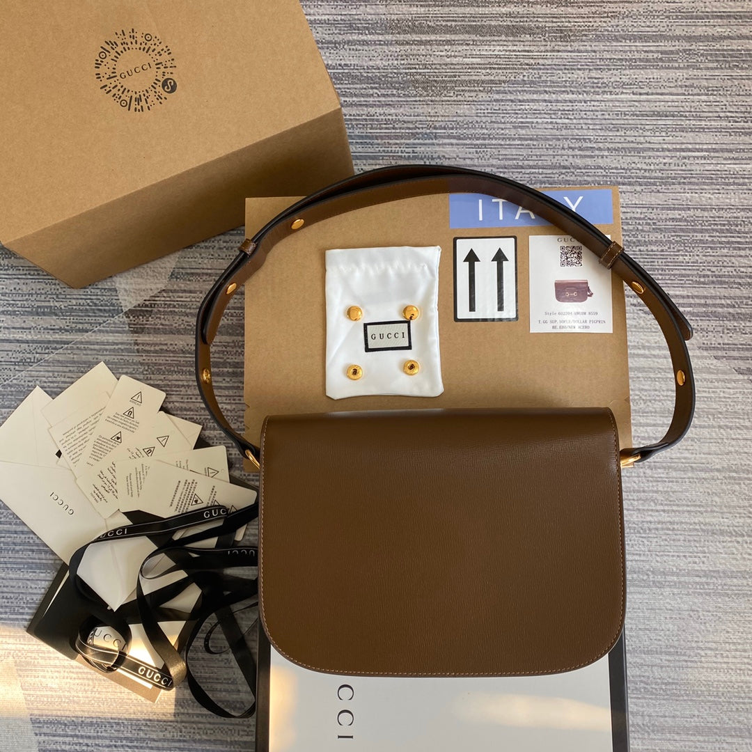 Gucci 602204 Horsebit 1955 shoulder bag Brown leather